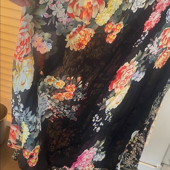 Johnny Was Black Dress with Colorful Floral Embroidery - Picture 5 of 7